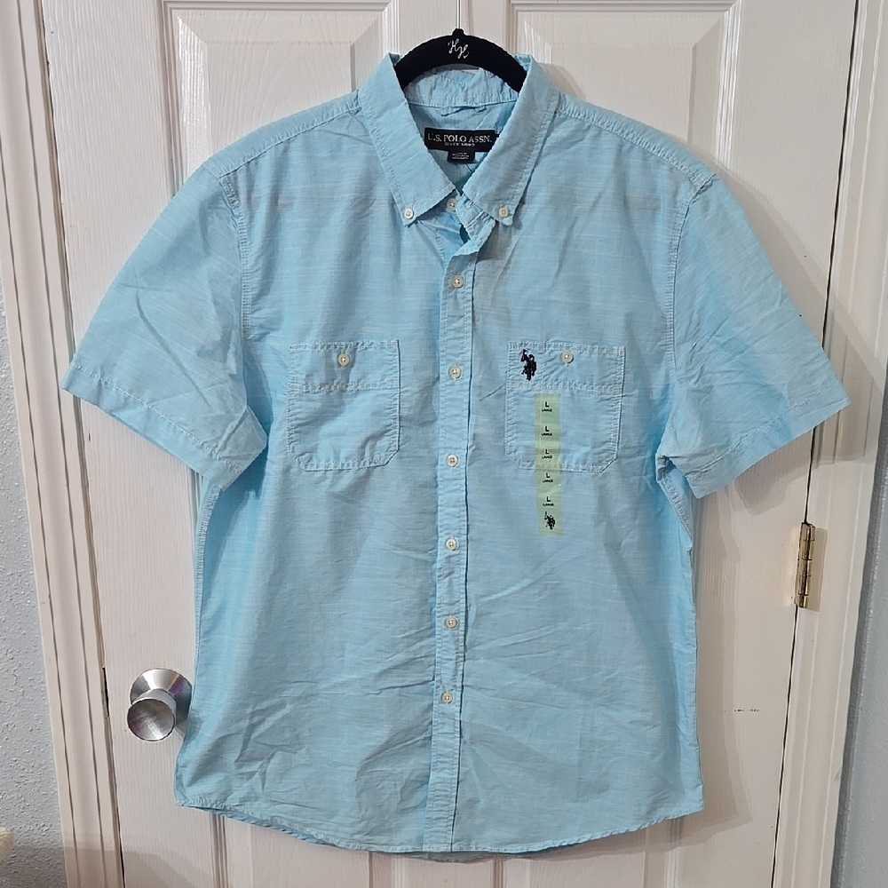 U.S. Polo Assn. Blue Casual Button Down Shirt for Everyday Wear - Size L